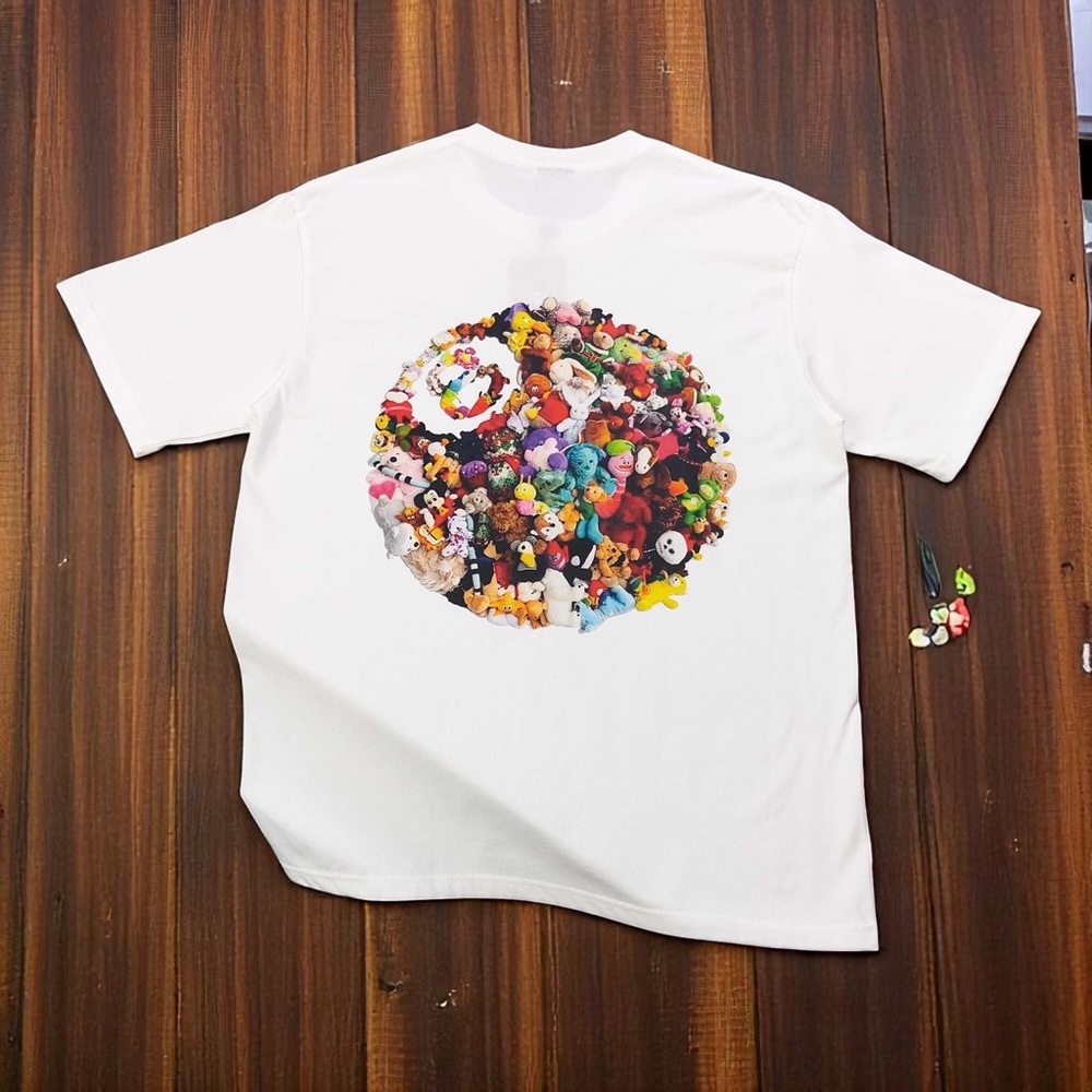 Stussy White Short Sleeve Tee Vibrant Graphic